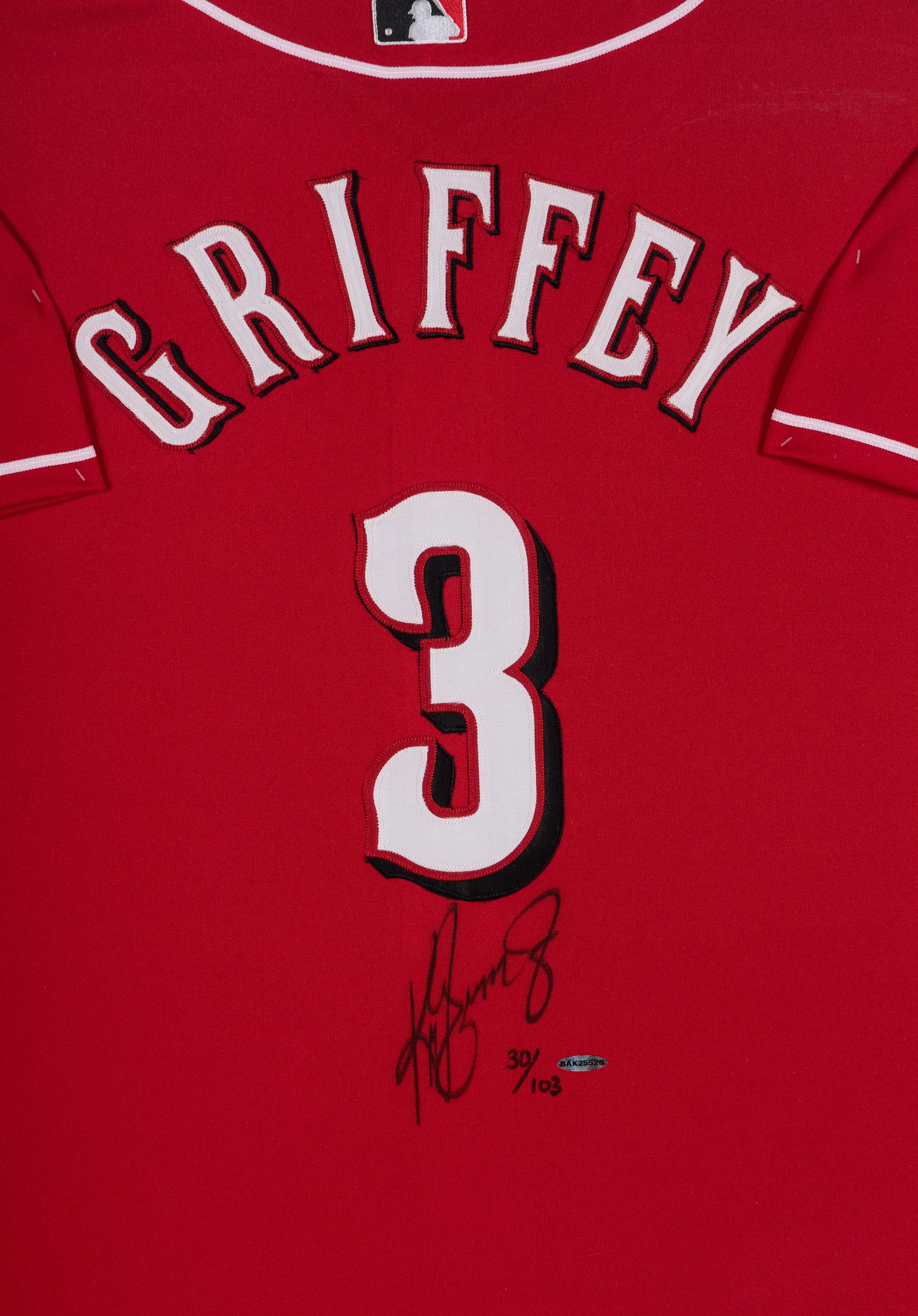 A Ken Griffey Jr. Signed Autograph 600 Home Run Cincinnati Reds Jersey Display (Upper Deck Authenticated),