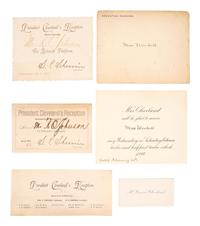[CLEVELAND, Grover (1837-1908)]. A collection of invitations, calling cards, and ephemera related to the inauguration and presidency of Grover Cleveland, comprising: