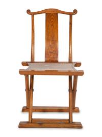 A Chinese Hardwood Campaign Chair