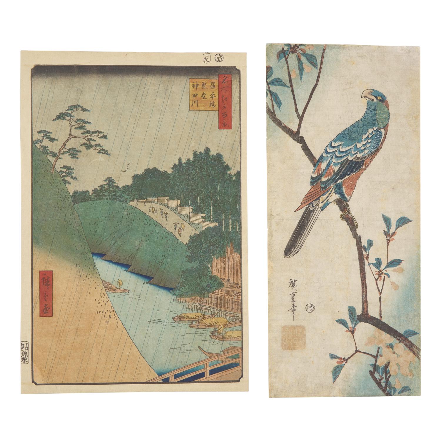Ando Hiroshige (Japanese, 1797-1858) Two Woodblock Prints