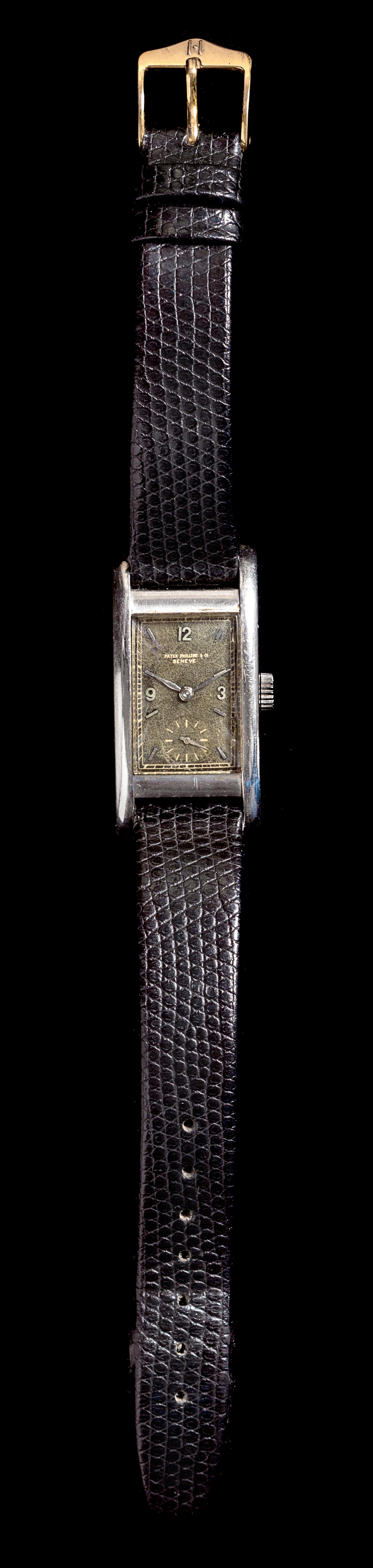 A Staybright Steel Rectangular Case Wristwatch, Patek Philippe,