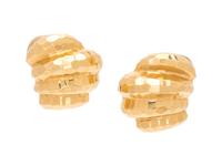 A Pair of 14 Karat Yellow Gold Earclips,