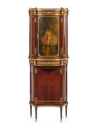 A Louis XVI Style Gilt Bronze Mounted Vernis Martin Cabinet on Stand