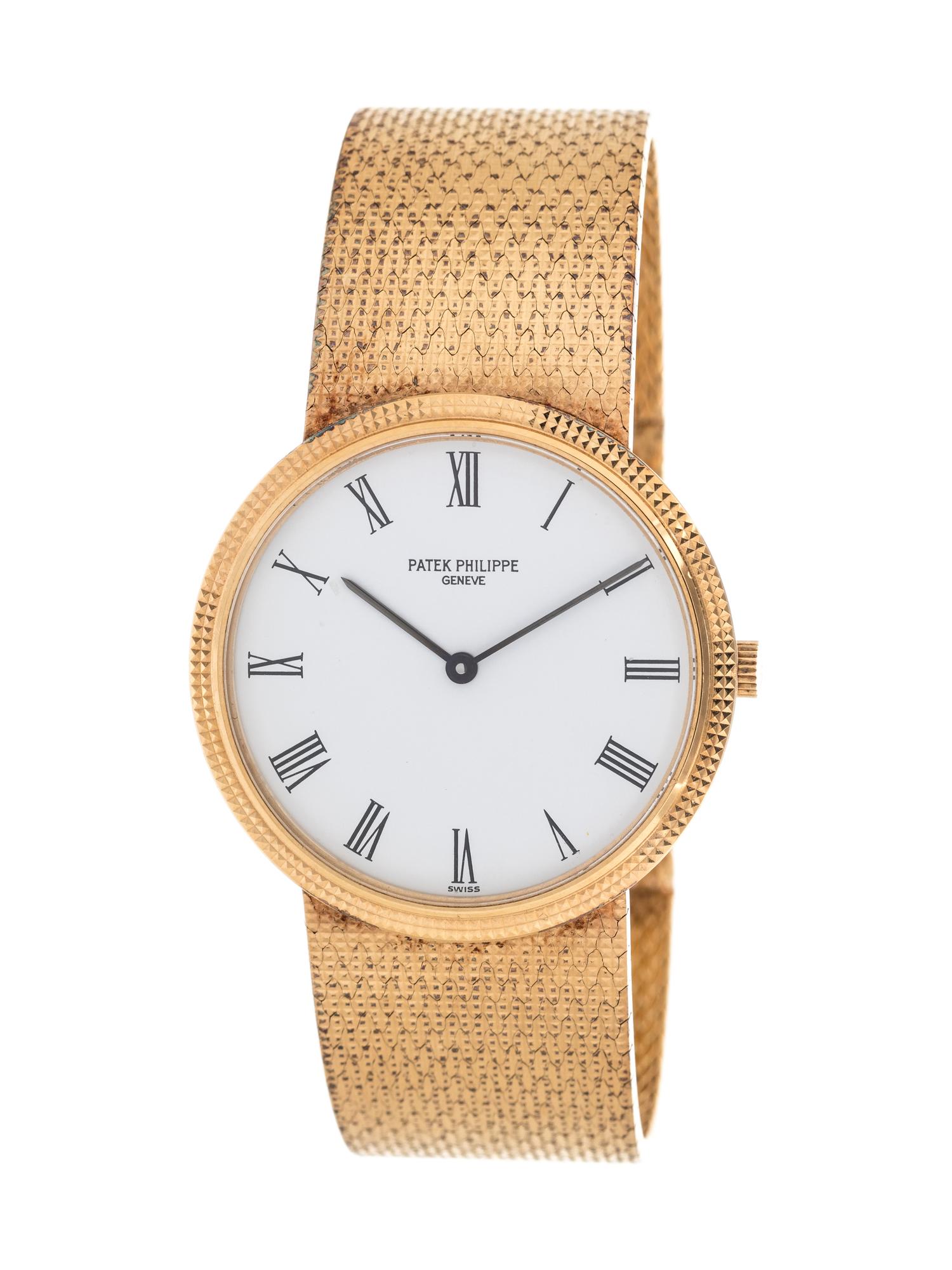 PATEK PHILIPPE, 18K YELLOW GOLD REF. 3954 'CALATRAVA' WRISTWATCH
