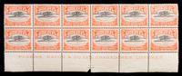 An Imprint Block of Twelve Bolivia 1924 Center Invert 10-Centavo Air Post Stamps