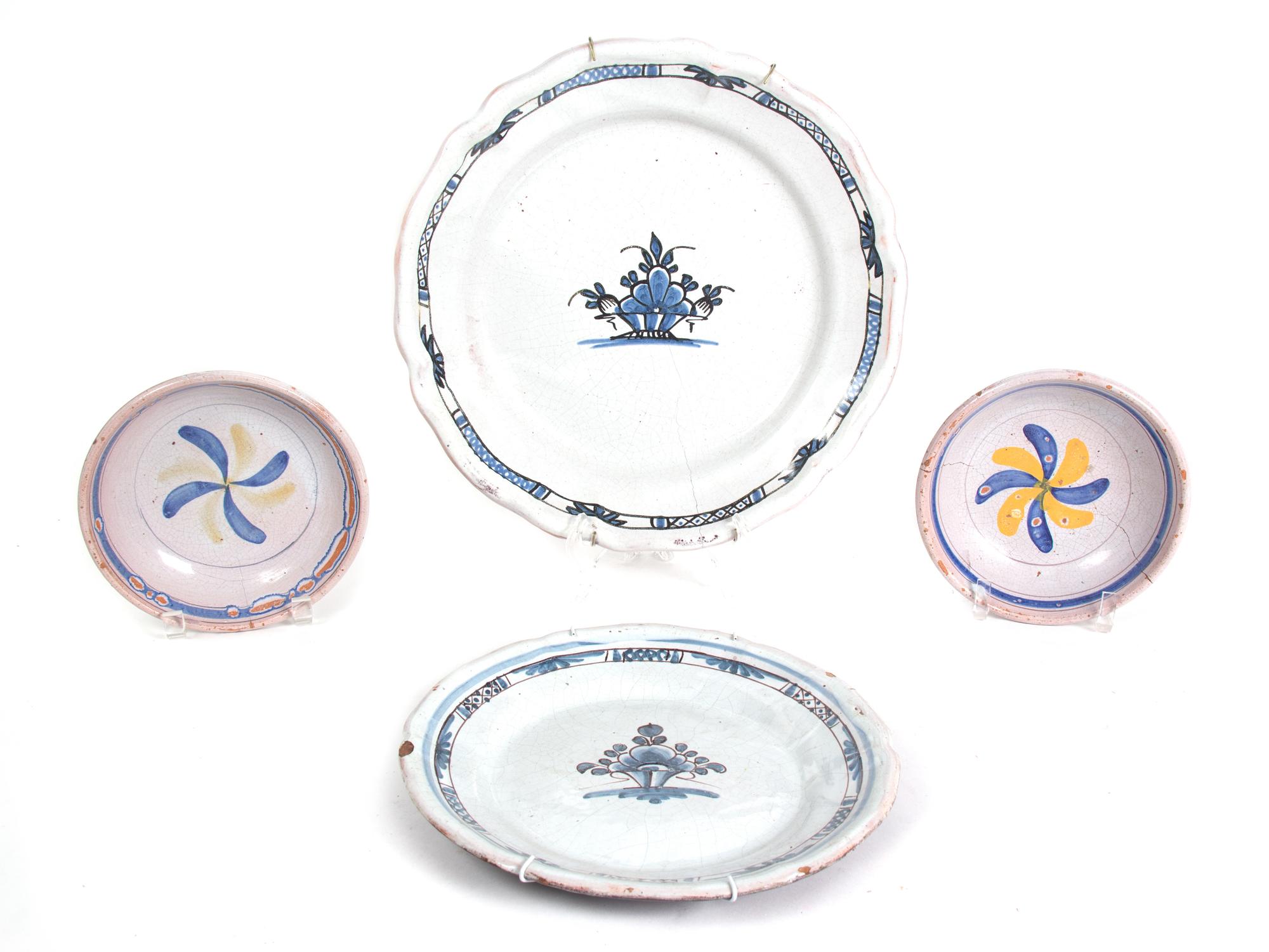 Five Glazed Pottery Articles Diameter of largest 16 inches.