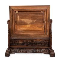 A Chinese Dali Marble Inset Hardwood Table Screen