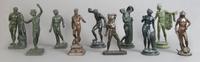 A Collection of Ten Neoclassical Bronze and Cast Metal Figures, Average height 10 1/2 inches.