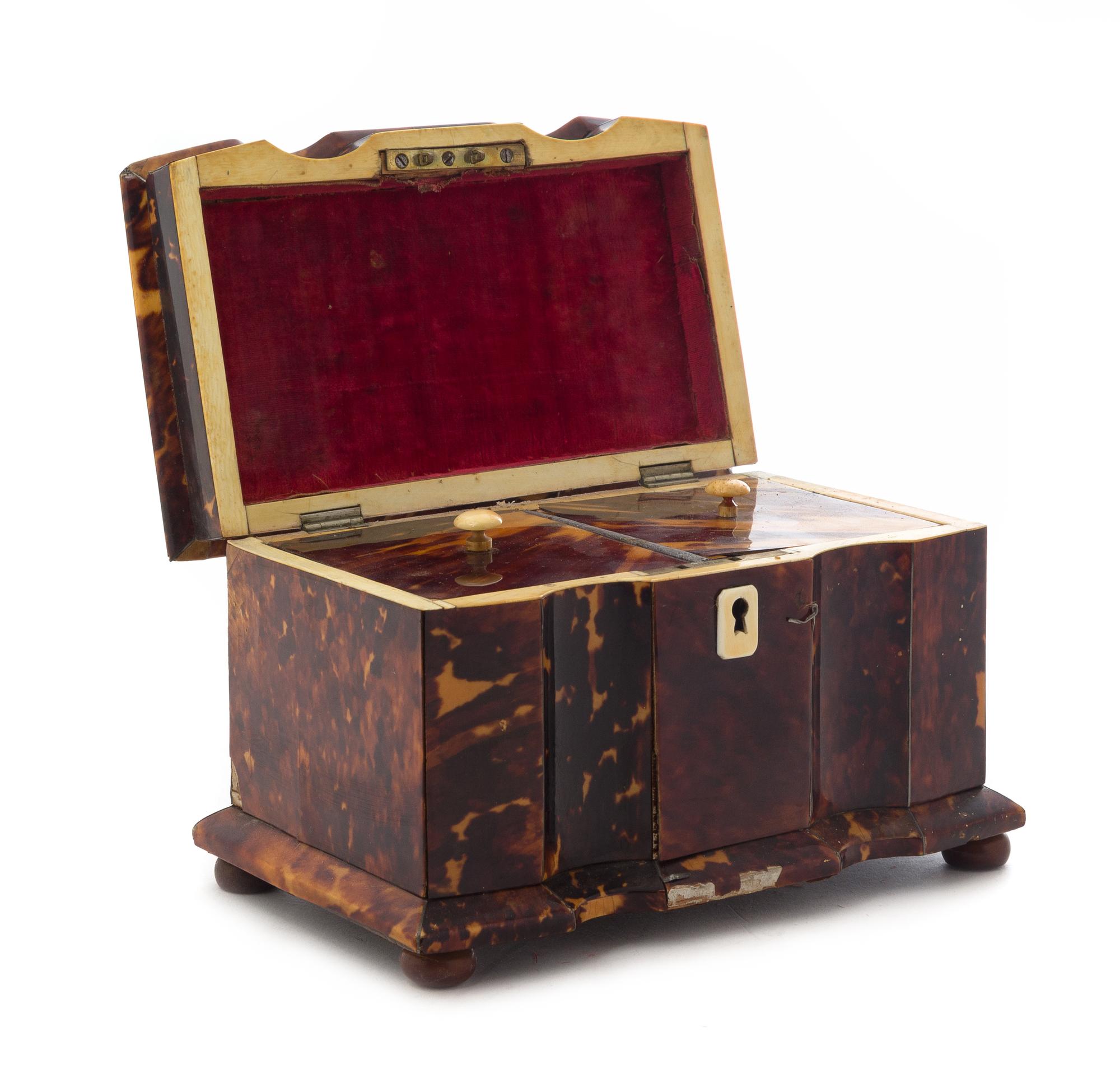 A Regency Tortoise Shell Tea Caddy Width 7 1/2 inches. — 19TH CENTURY