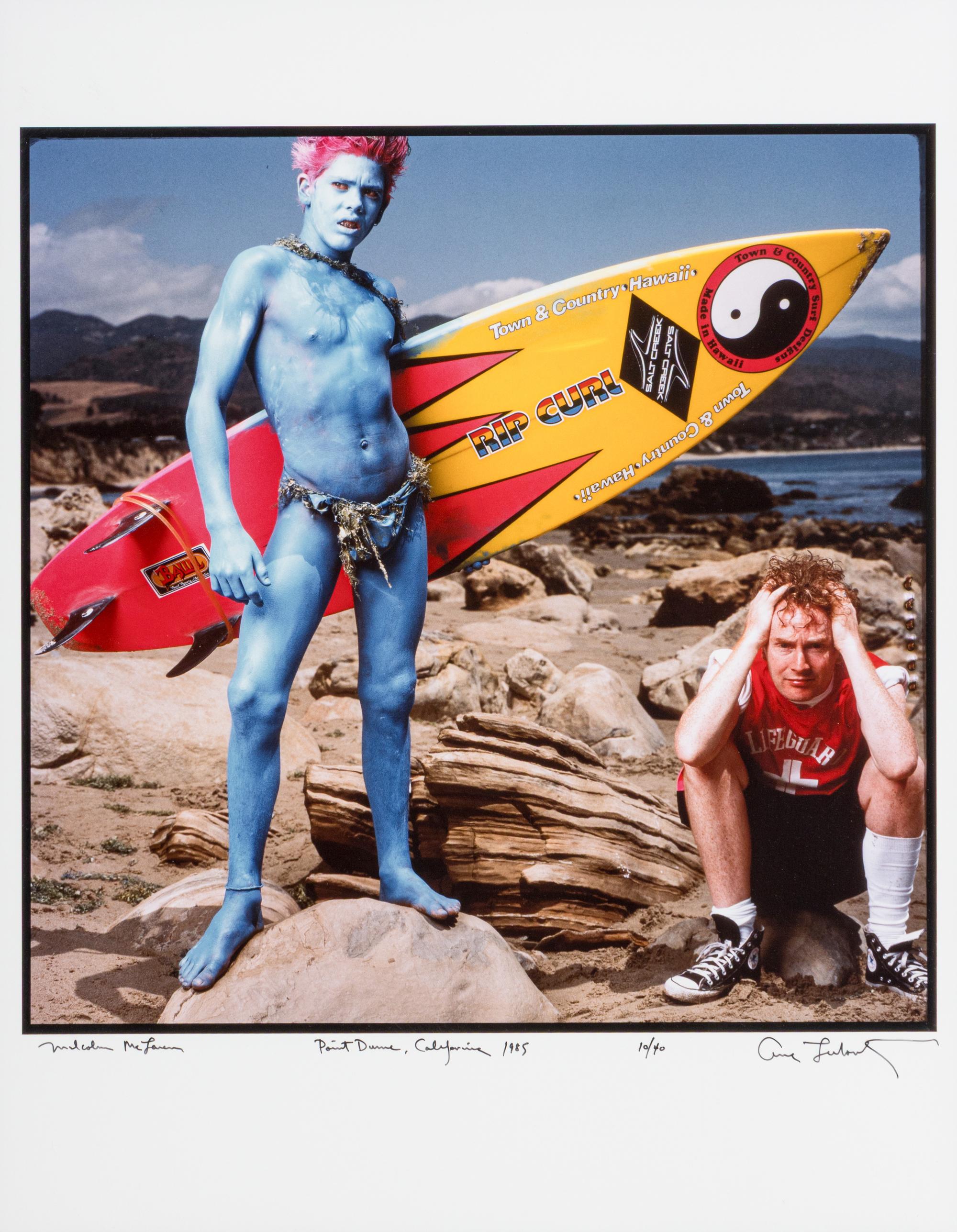 Malcolm McLaren and Christian Fletcher, Point Dume, California, 1985