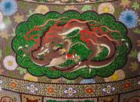 A Japanese cloisonne large spherical vessel and cover, Meiji period 日本琺瑯圓蓋罐 明治