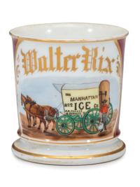 An Ice Salesman's Porcelain Occupational Shaving Mug