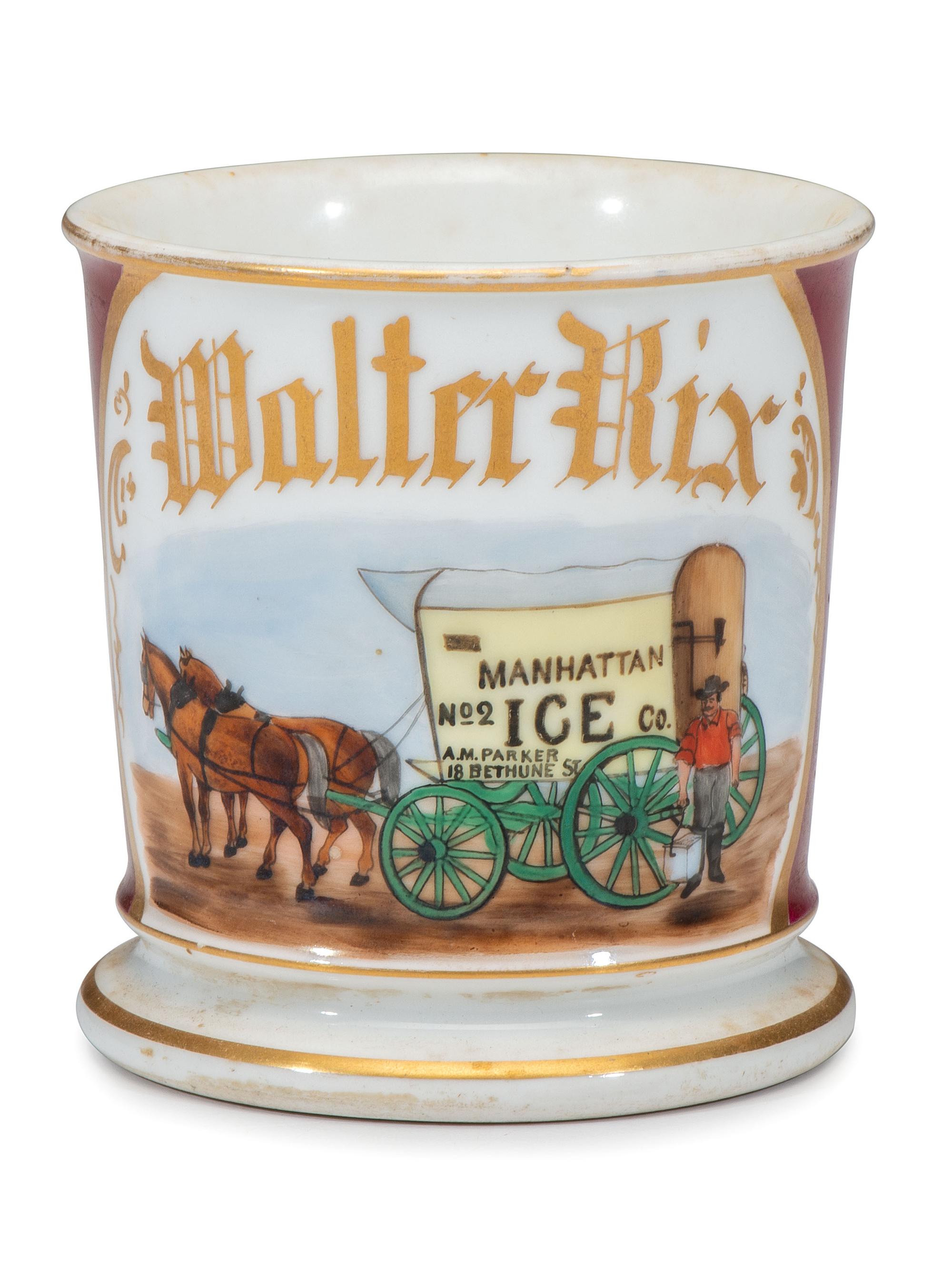 An Ice Salesman's Porcelain Occupational Shaving Mug