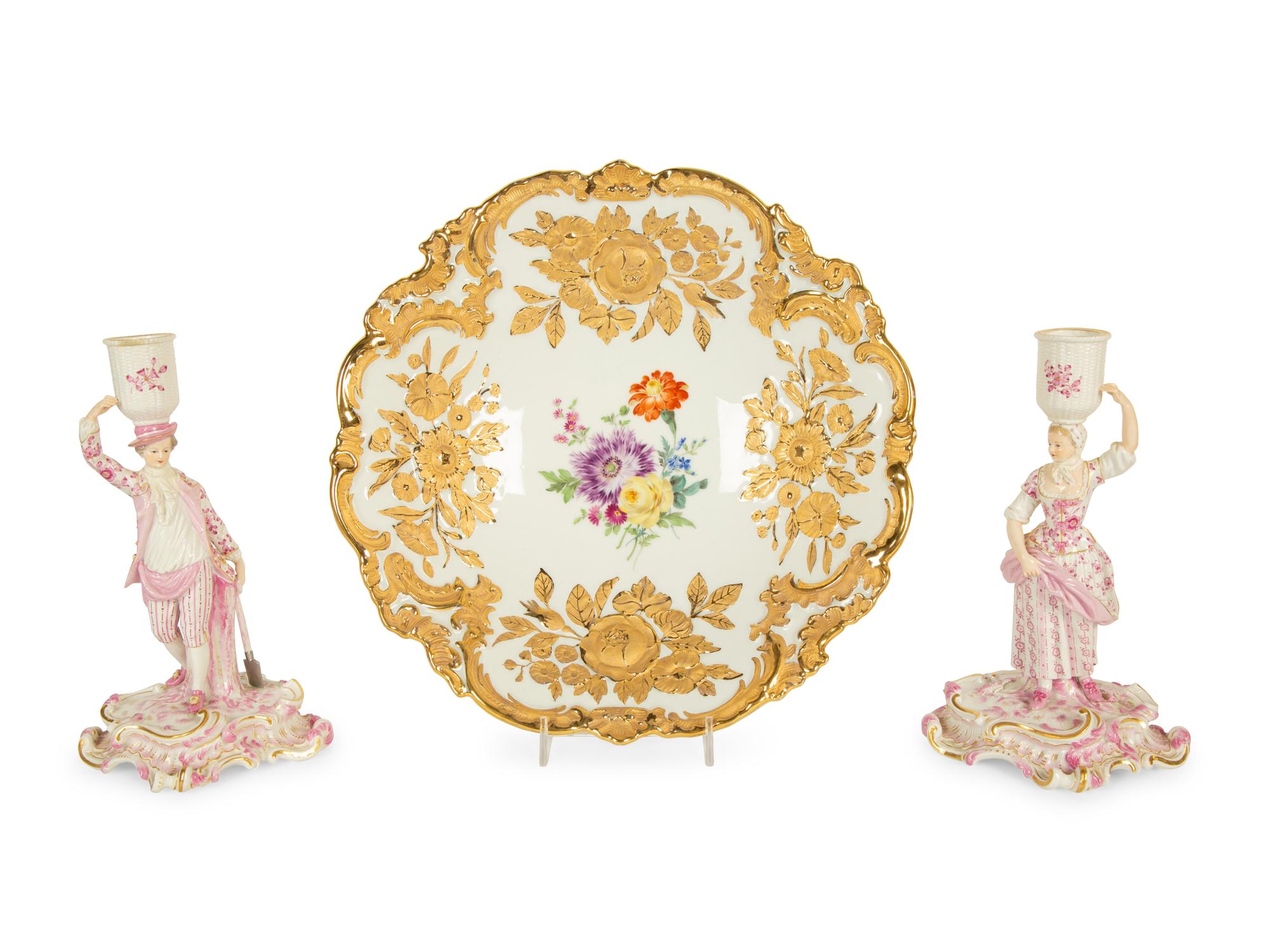 A Collection of Meissen Porcelain Tableware