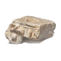 A Carved Sandstone Cornice Fragment and a Carved Marble Capital Fragment from the U.S. Capitol Building