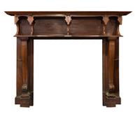 A Walnut Classic Half Mantel 66" W x 10.5" D x 52" H — England, Circa 1880