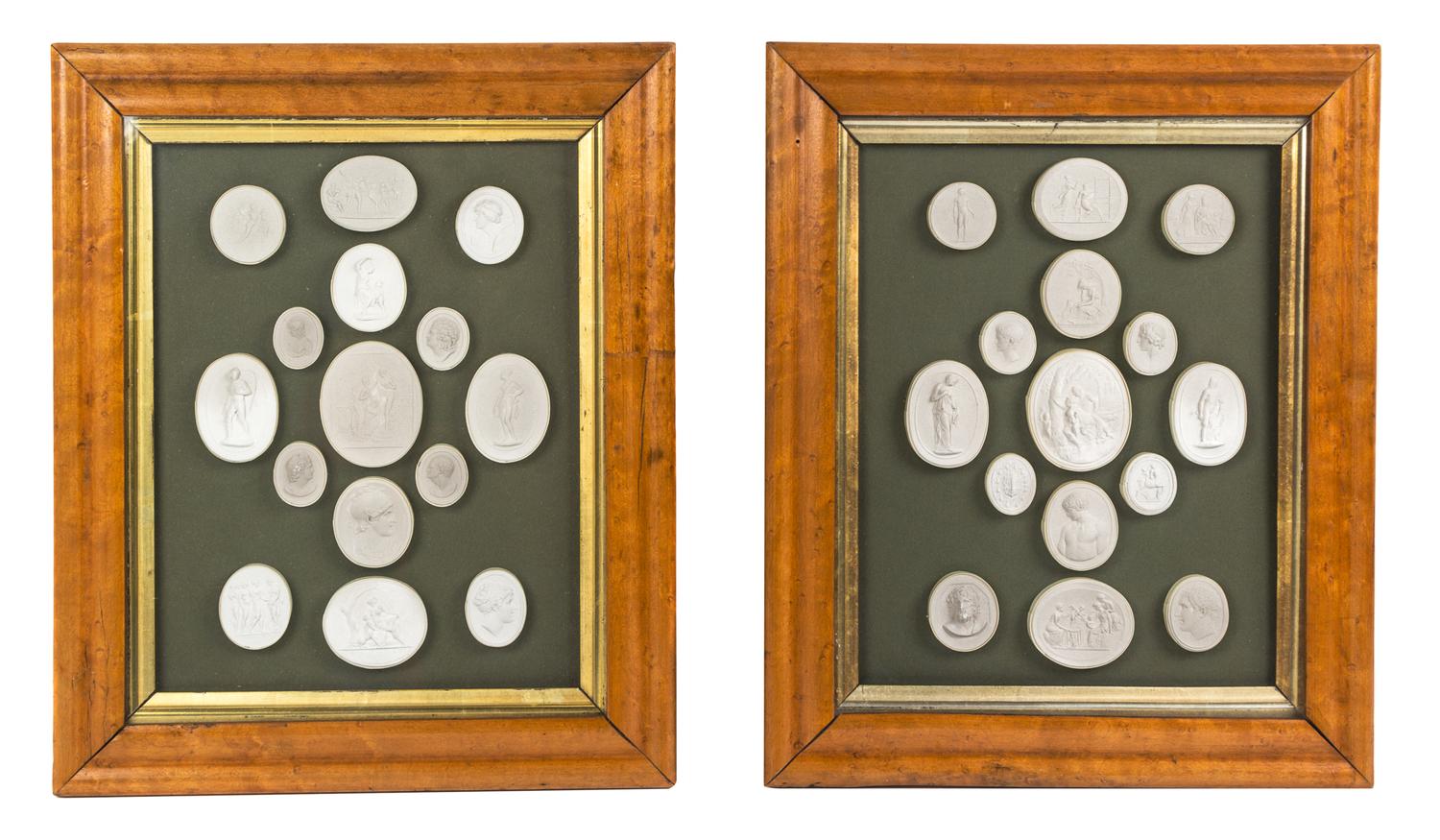 A Collection of Thirty Plaster Intaglios 14 1/2 x 11 3/4 inches (framed). — LATE 19TH CENTURY