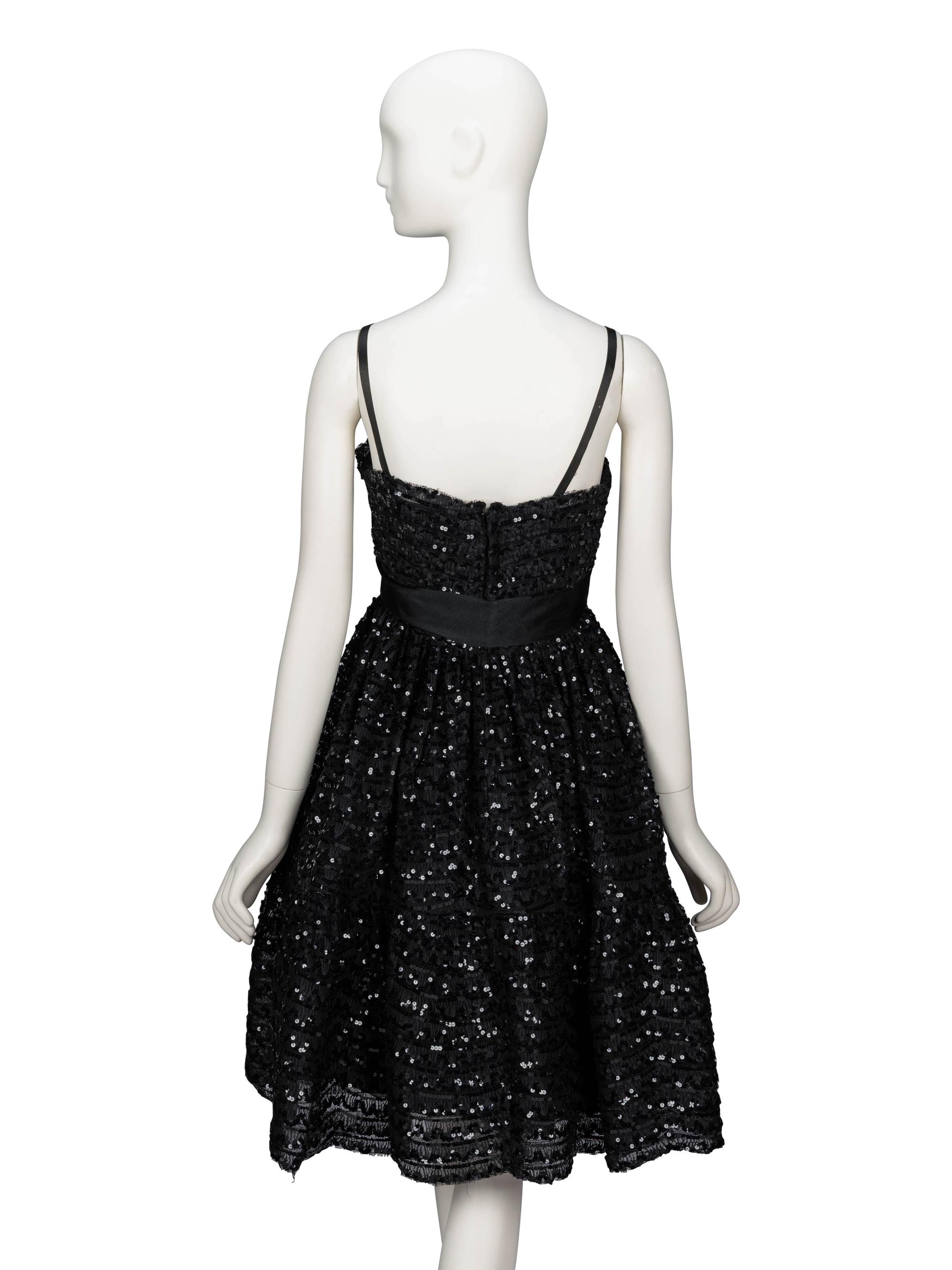 Bill Blass, Sequined Black Cocktail Dress