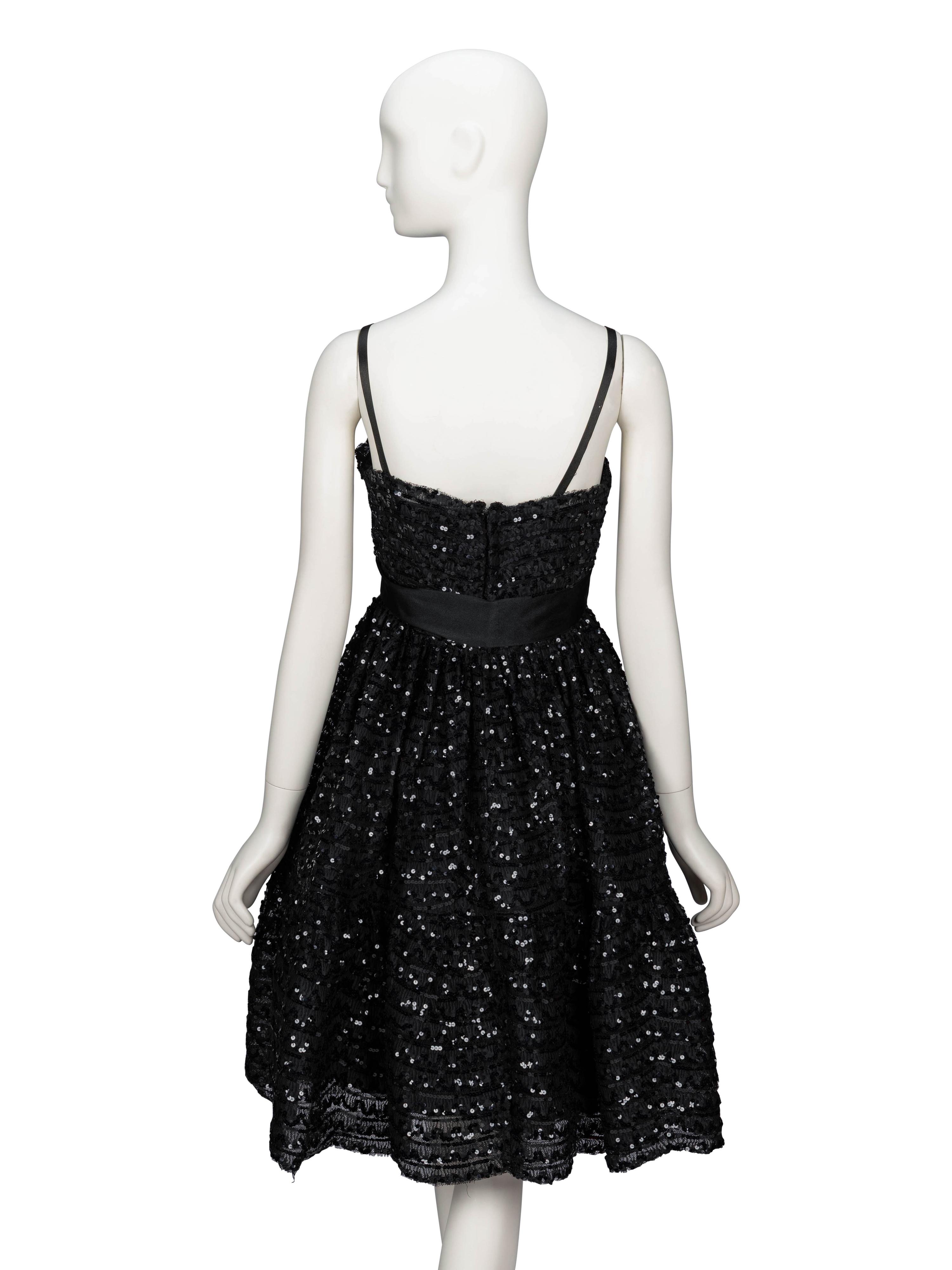 Bill Blass, Sequined Black Cocktail Dress