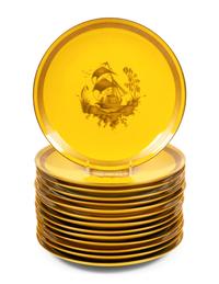 A Set of Fourteen Limoges Porcelain Plates