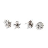 TWO PAIRS OF DIAMOND AND WHITE GOLD EARRINGS