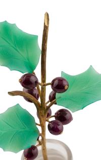 A Carved Rock Crystal and Hardstone Black Currant Plant Study