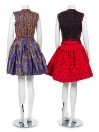 Two Geoffrey Beene Embroidered Dresses, Fall 1990