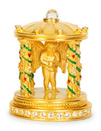 A Group of Decorative Gilt Metal and Enamel Articles