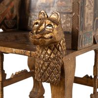 An Egyptian Style Polychrome-Painted and Giltwood Throne Chair