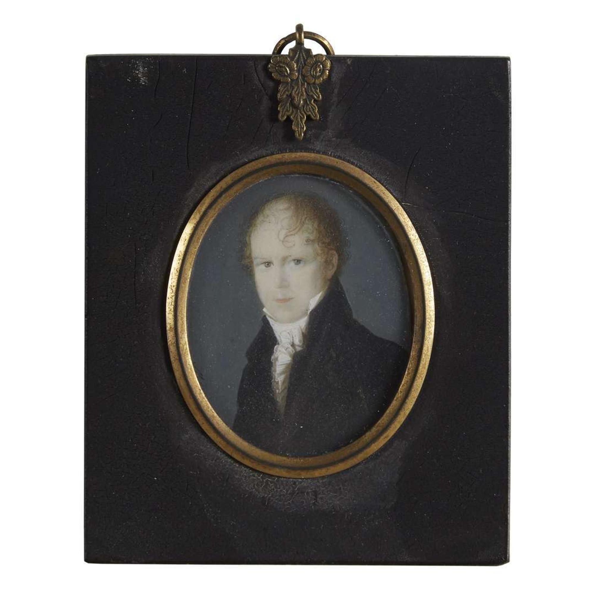 Attributed to John Marrass (French, active first quarter 19th century) Pair of portrait miniatures: Eliza Bussey (1783-1841) and Charles Davi