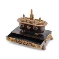 A French Gilt and Patinated Bronze Inkwell