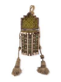 An Italian Embriachi Style Green-Dyed Bone and Marquetry Box