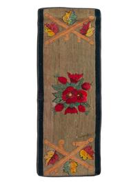 SENT TO COWANS: An American Rose and Leaf Decorated Hooked Rug