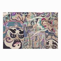 A very large and unusual Chinese silk-embroidered tapestry 巨幅京剧人物挂毯 Late Qing dynasty ??