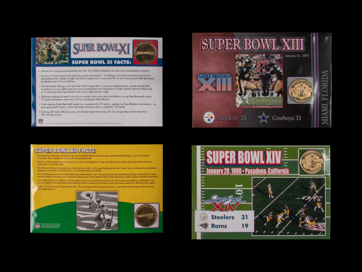 A Danbury Mint Super Bowl NFL Flip Coin Collection Book