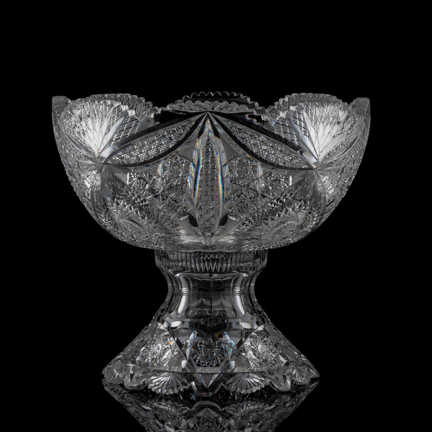 A Brilliant Period Cut Glass Punch Bowl