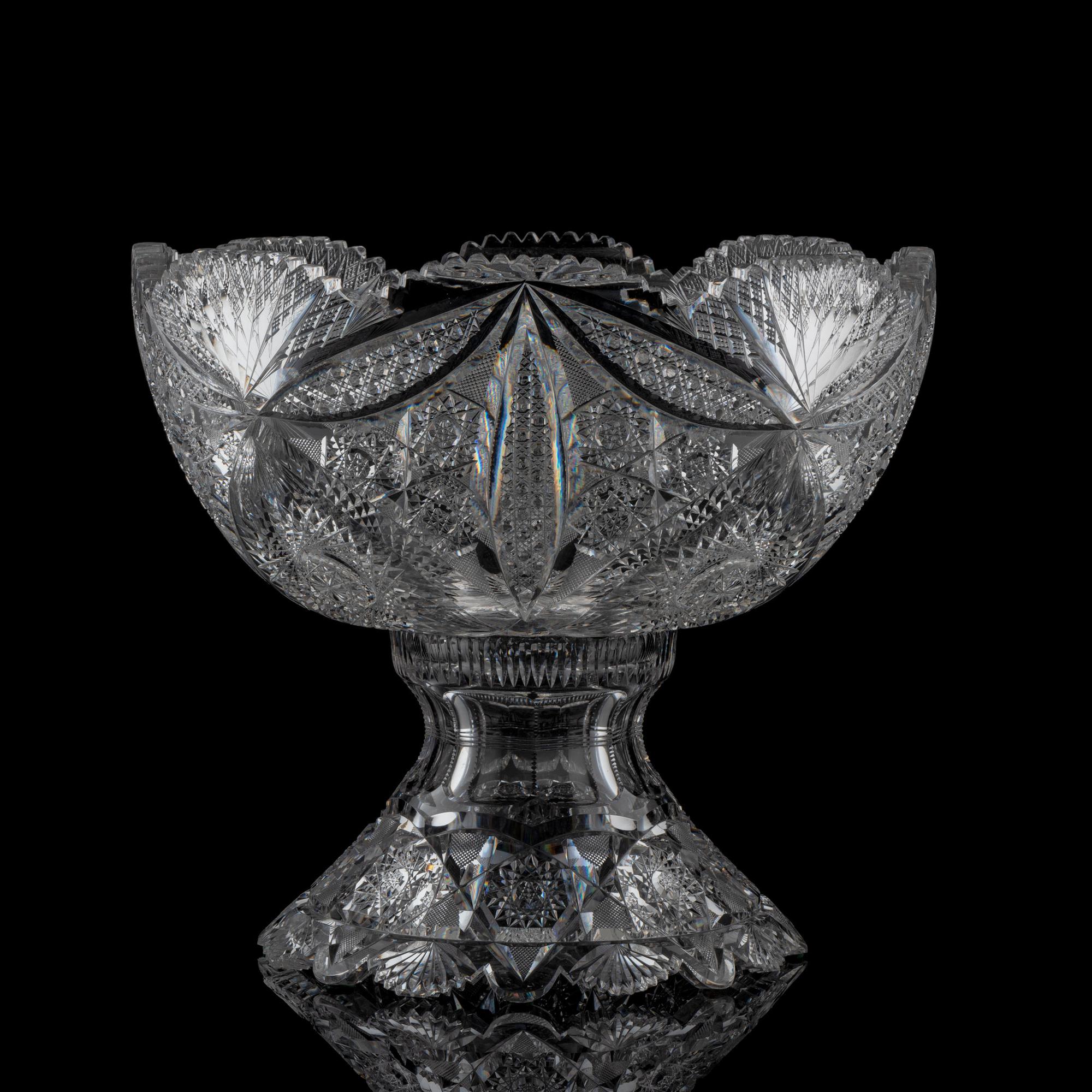A Brilliant Period Cut Glass Punch Bowl