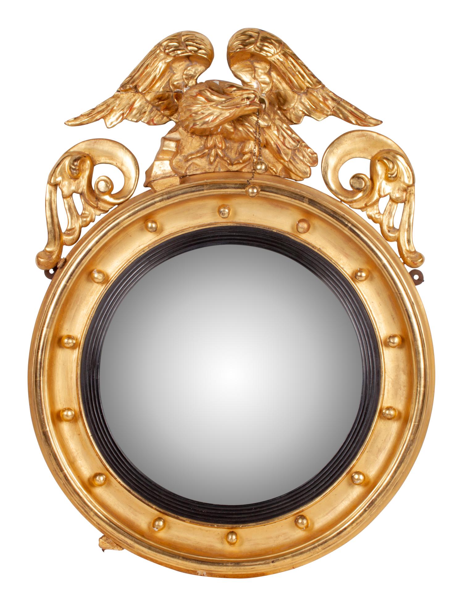 A Regency Carved Gilt Wood Girandole Mirror