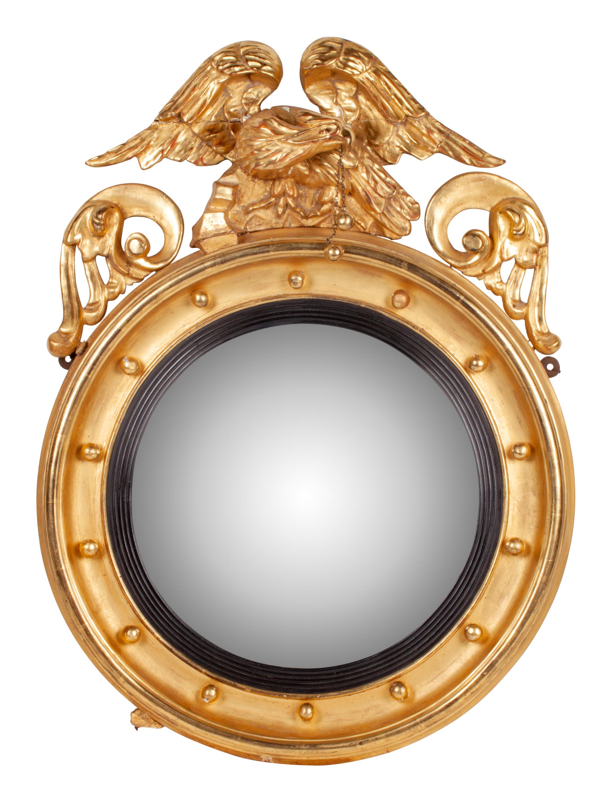 A Regency Carved Gilt Wood Girandole Mirror