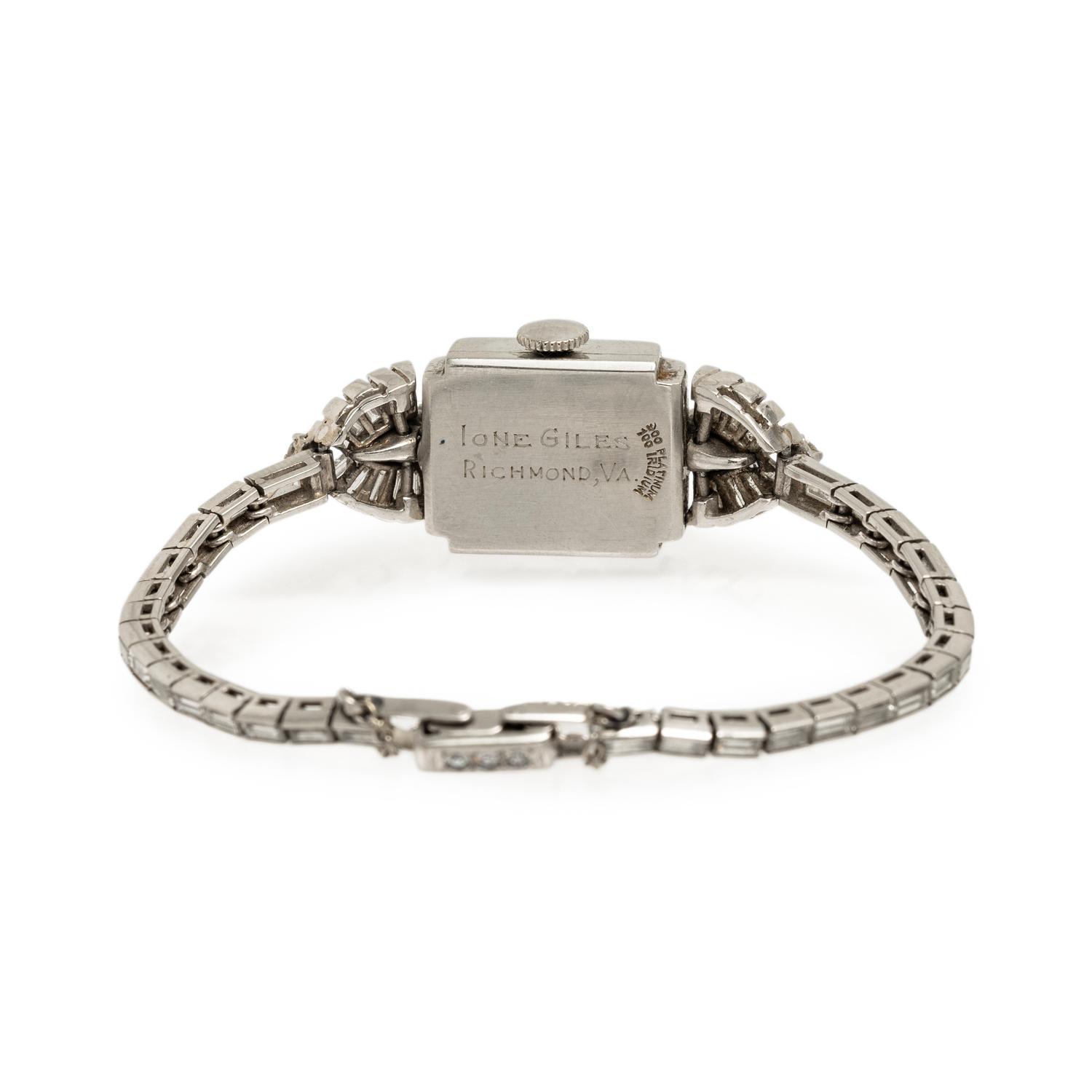 HAMILTON, VINTAGE, PLATINUM AND DIAMOND WATCH