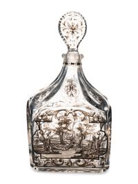 An Émile Gallé En Grisaille Enameled Decanter