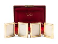 A Pair of American Gold Double-Picture Frames Retailed by Milton-Fuller