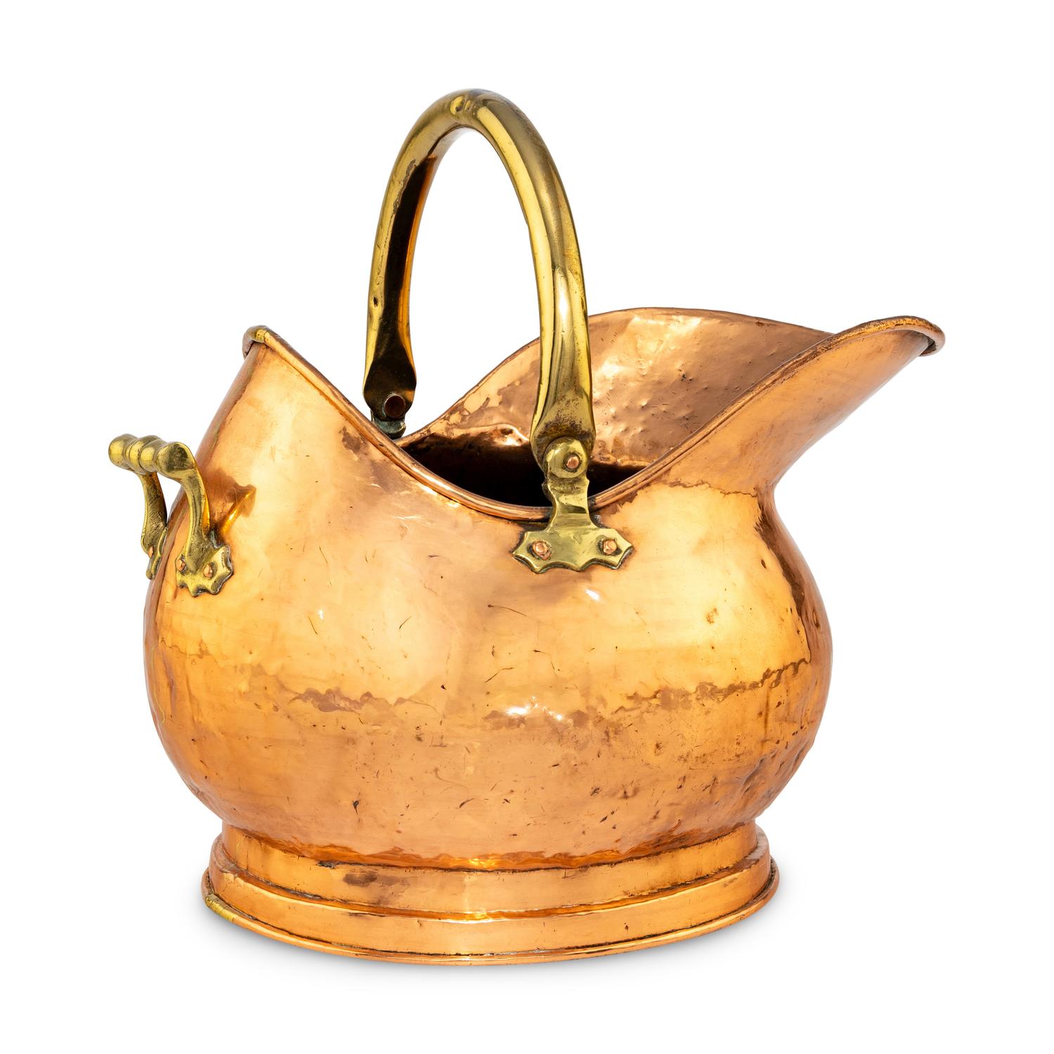 A Copper and Brass Coal Hod