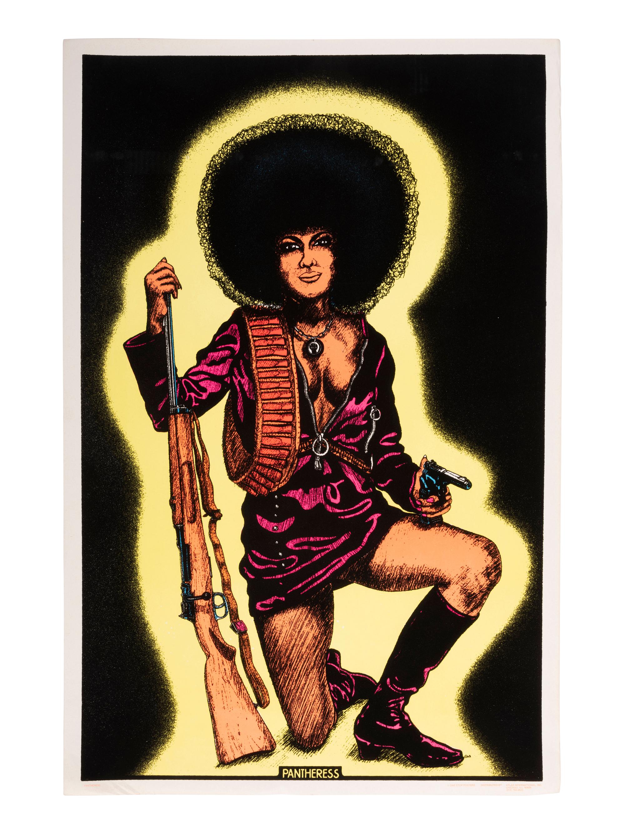 [BLACK POWER]. A group of 9 Black Power blacklight/Day-Glo posters, incl. velvet examples.
