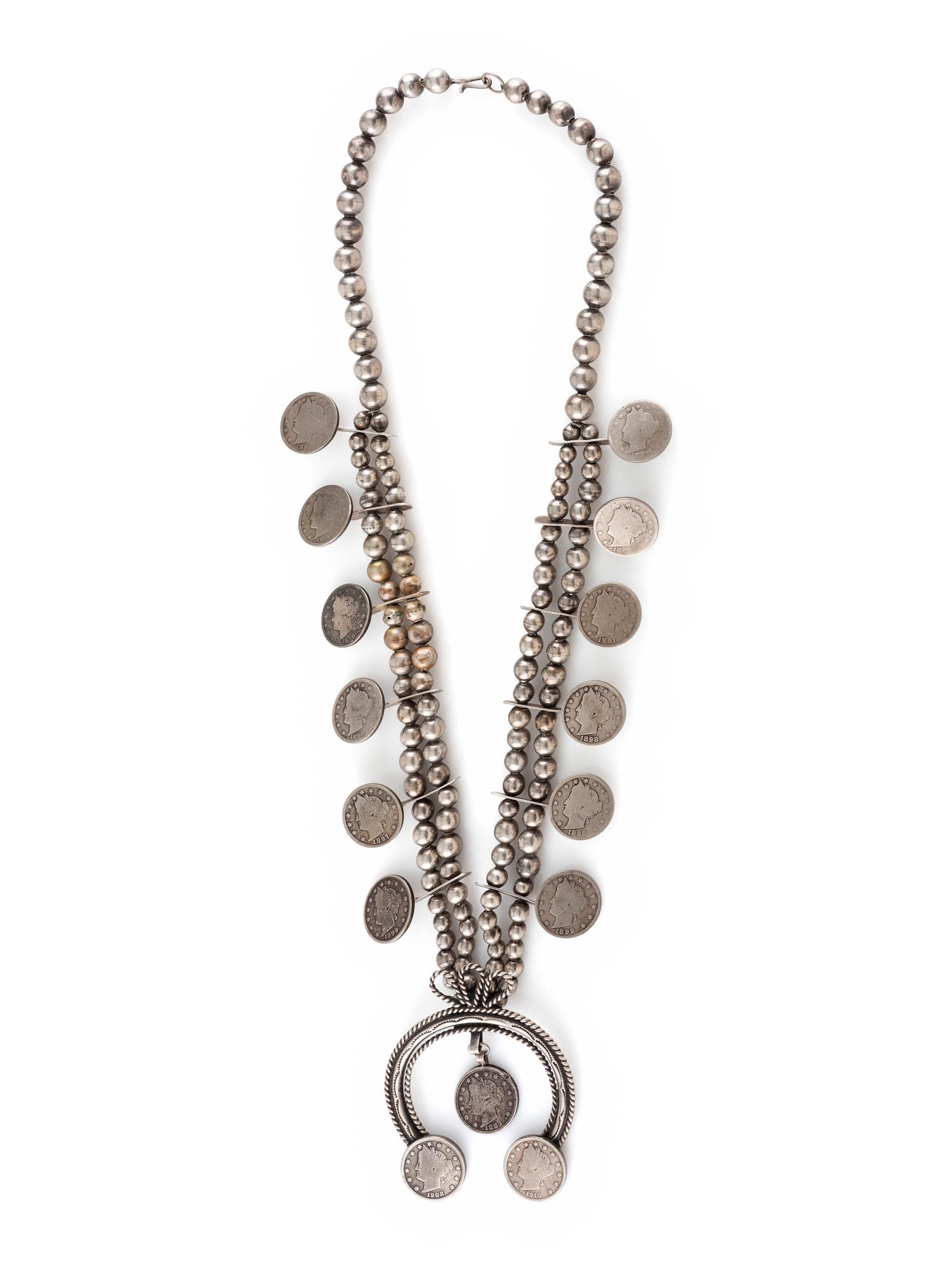 Navajo Coin Squash Blossom Necklace