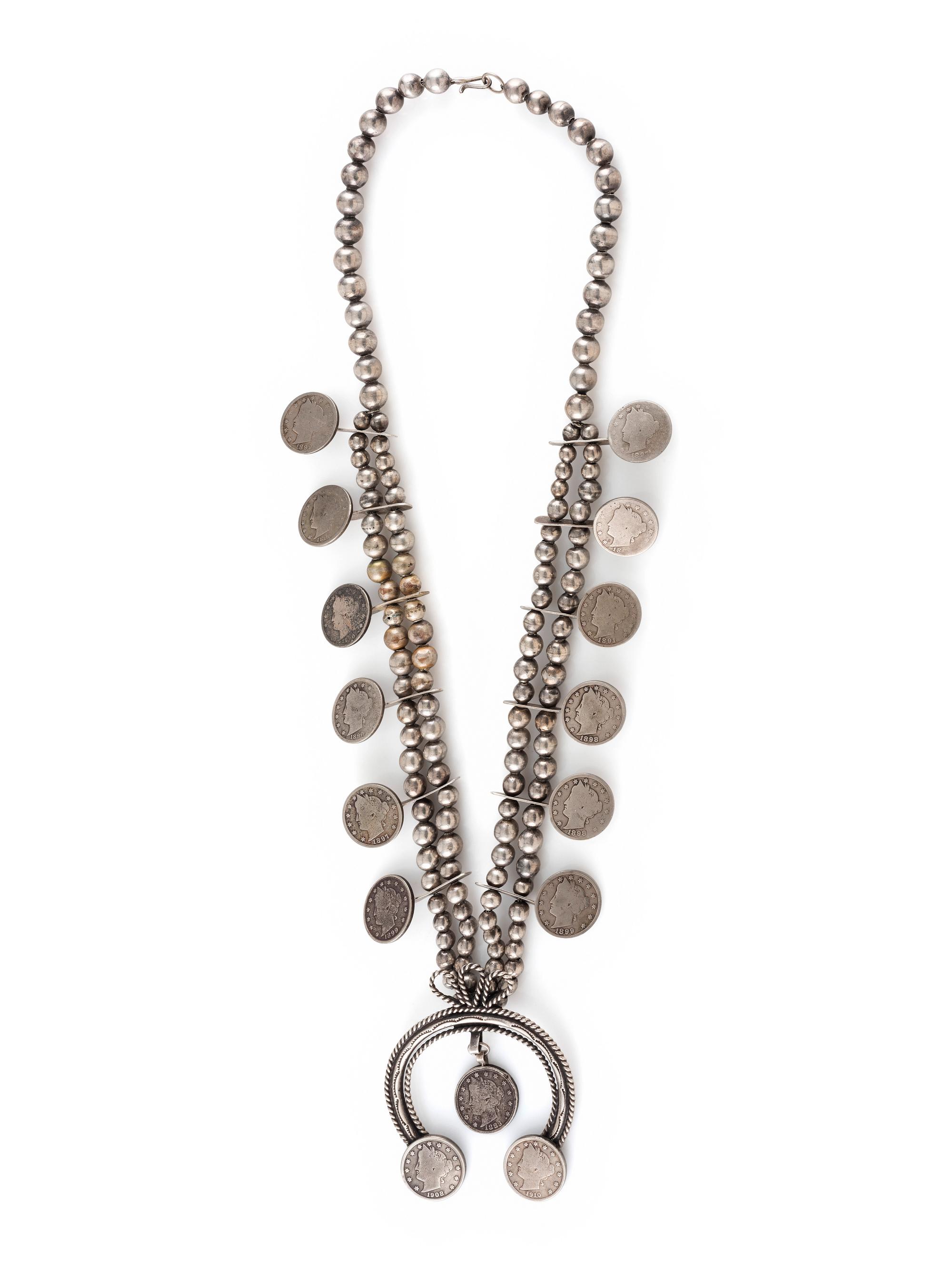 Navajo Coin Squash Blossom Necklace