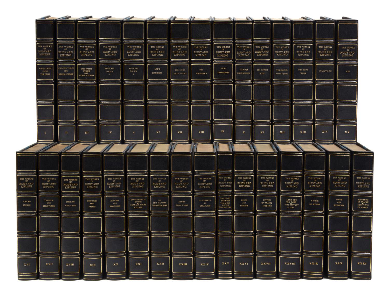 KIPLING, Rudyard. The Works of Rudyard Kipling. London: Macmillan and Co. Limited, 1913-1938.