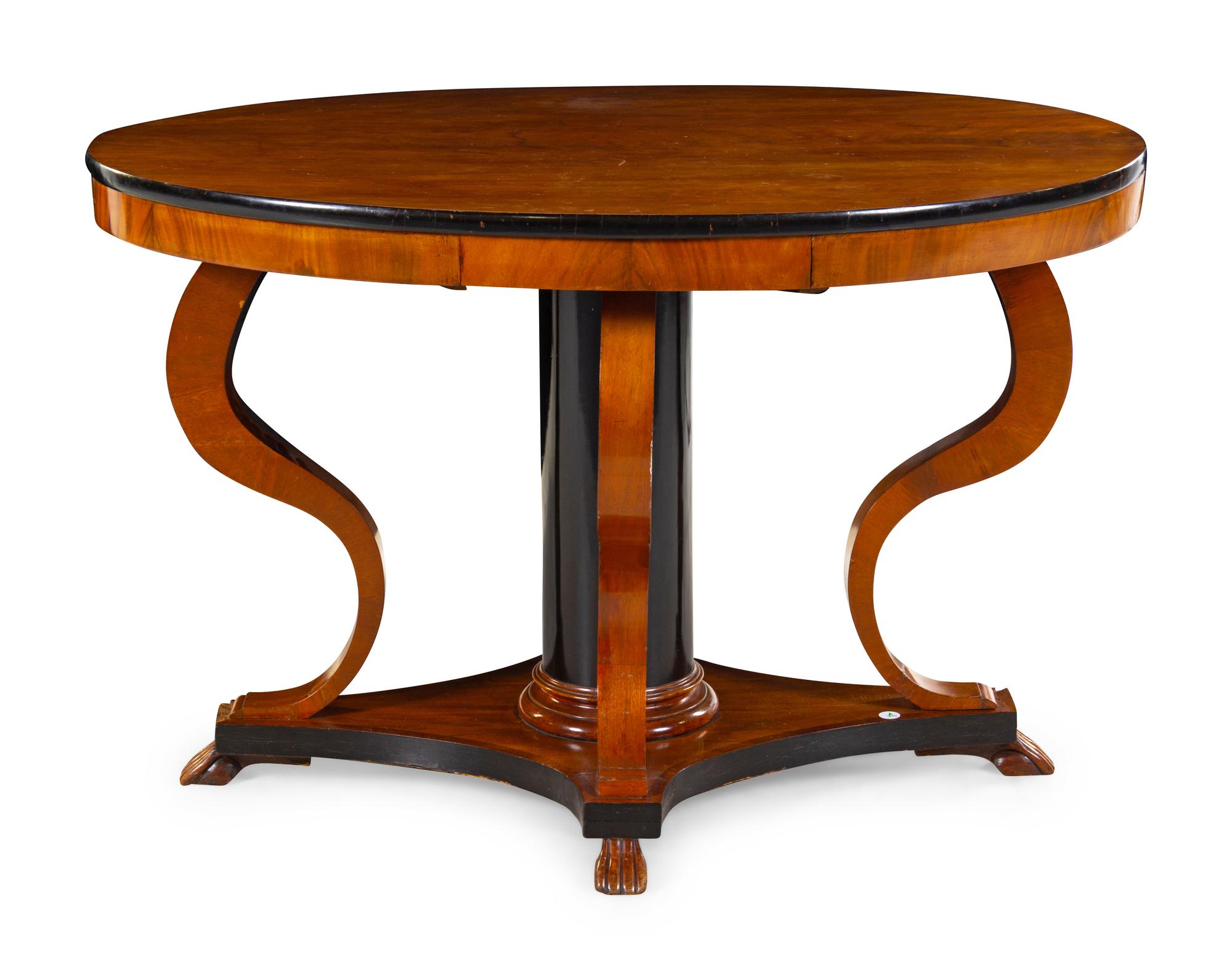 A Biedermeier Parcel Ebonized Library Table