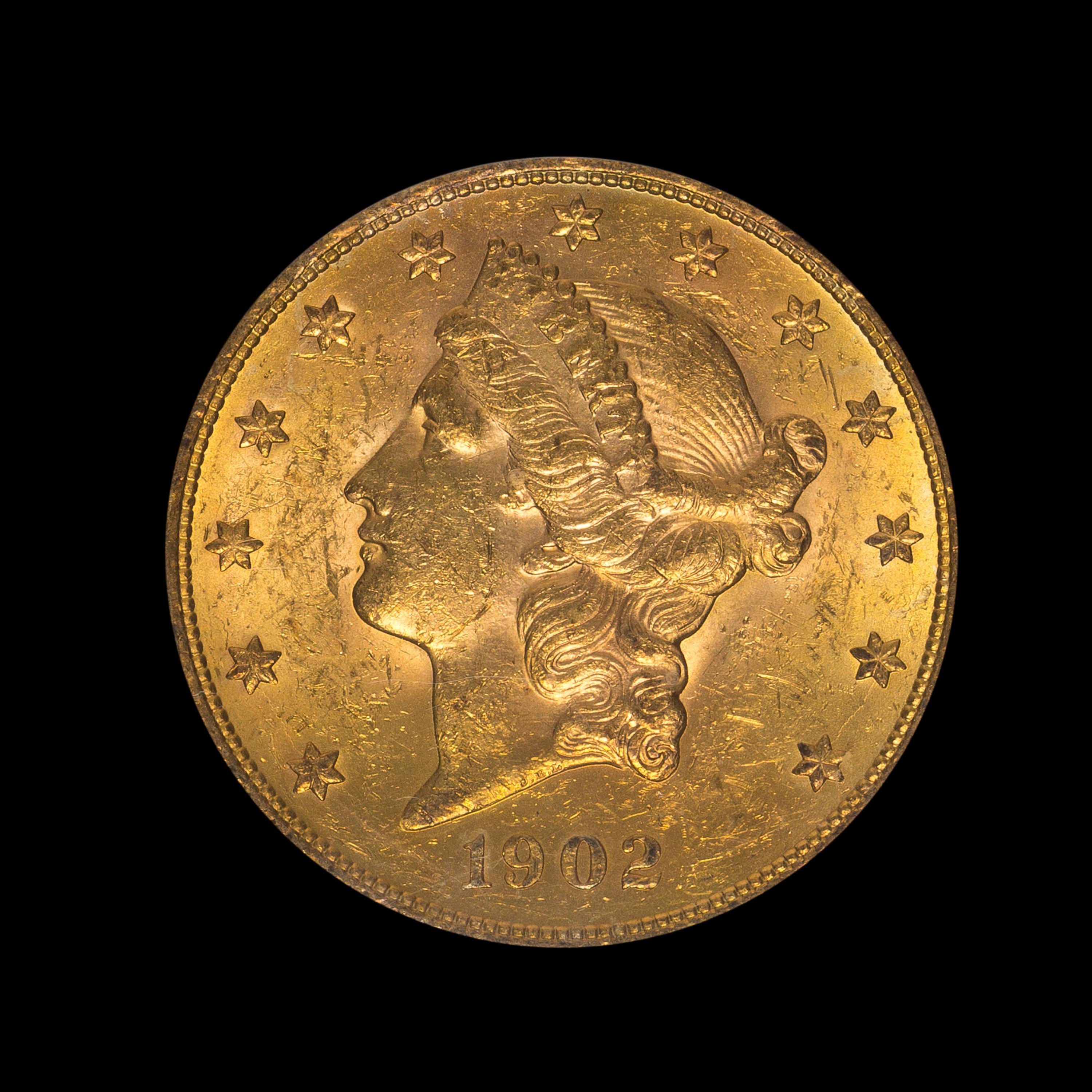 A United States 1902-S Liberty Head $20 Gold Coin