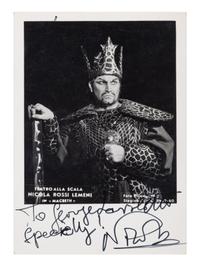 [20TH-CENTURY OPERA SINGERS]. A group of 6 photographs of opera singers from the 1950s-1960s, most signed, comprising images of: